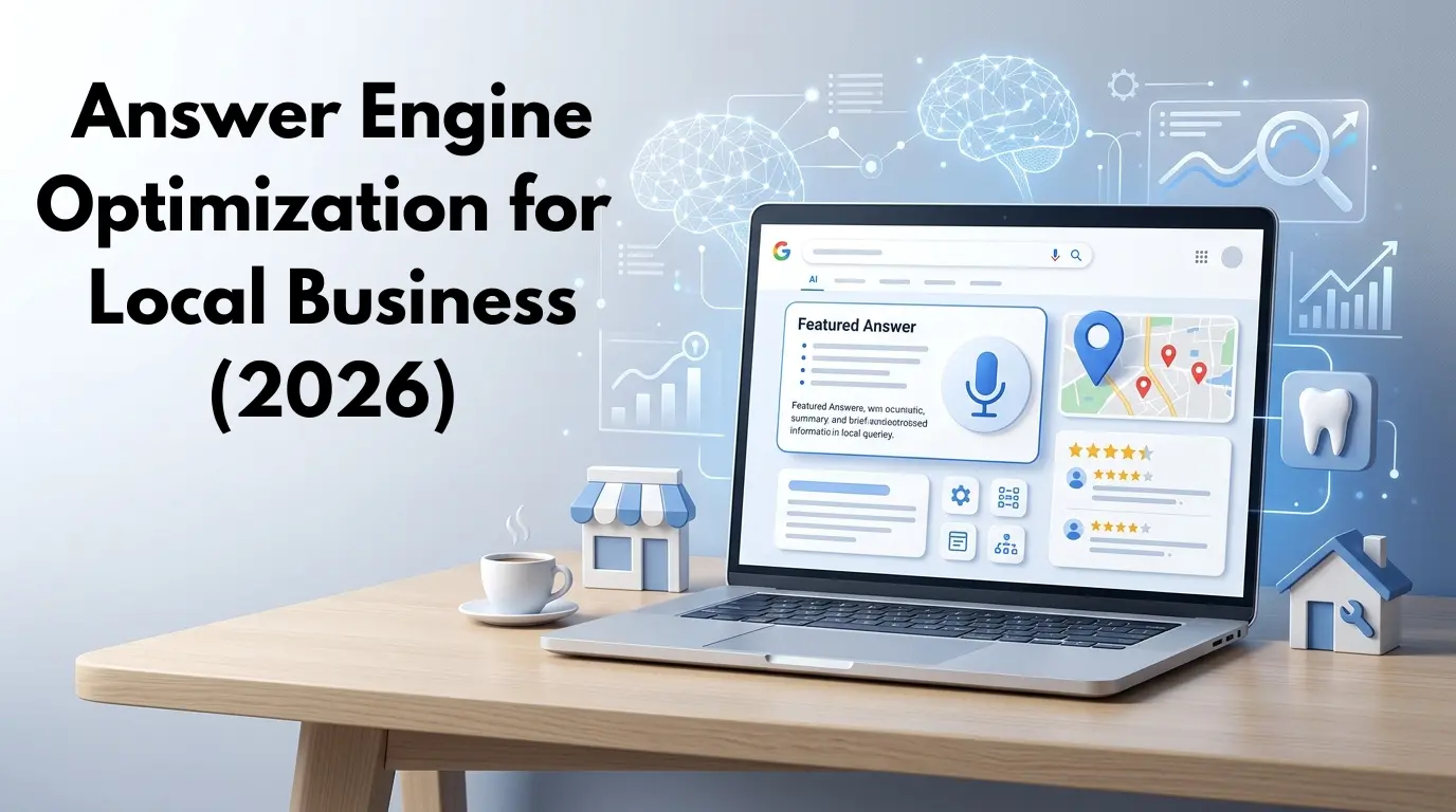 AI powered local business Answer Engine Optimization with search results and map listings