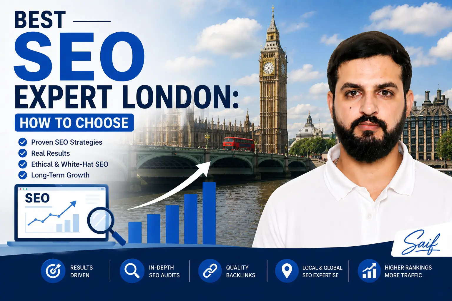 Best SEO expert London guide featuring Saif and London SEO services