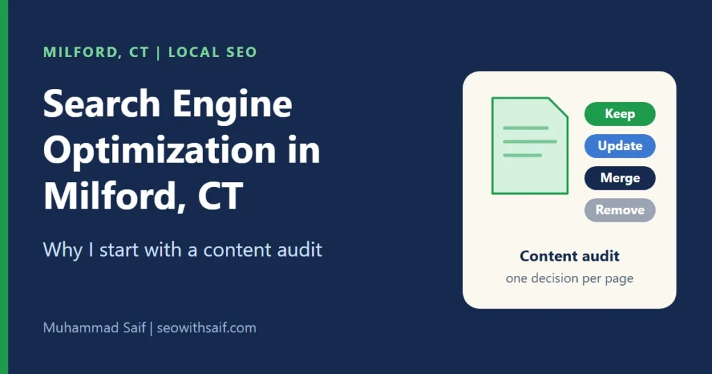 Search Engine Optimization in Milford, CT: Why I Start With a Content Audit